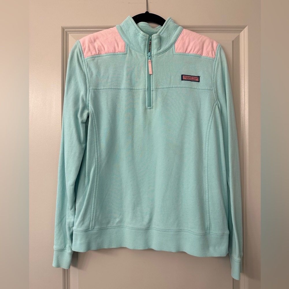 Teal and pink vineyard vines shep shirt sz large